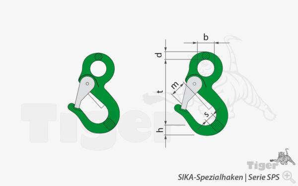 SIKA-Spezial-Lasthaken GK5 mit Ösenkopf mit besonders stabilem Sicherheitsverschluß