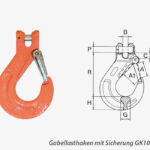 Gabellasthaken GK10 mit Gabelkopf und Schmiedefalle
