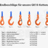 4-Strang-Kettengehänge GK10 Lasthaken - Anschlagkette mit 4 Gabellasthaken - Hakenkette für Krane