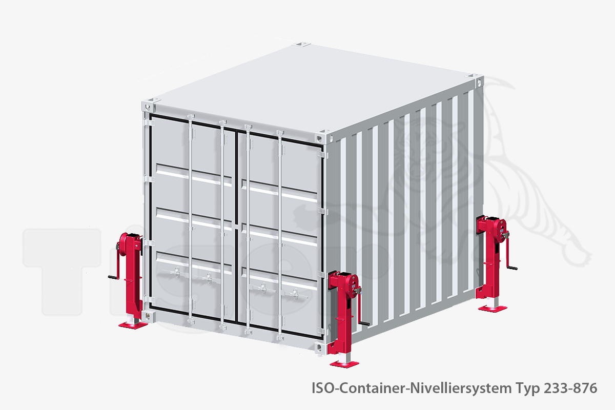 ISO-Container-Nivellierstützen m. 2-Gang-Getriebe | Hebesystem 4er Set