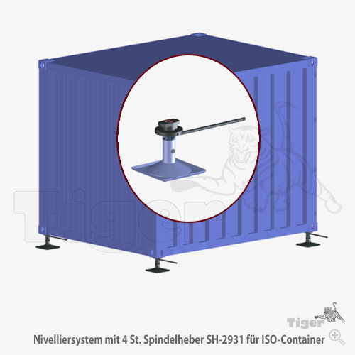 Spindelheber - Nivelliersystem für ISO-Container zum Anheben von Seecontainern und Frachtcontainern
