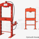Yale Werkstattpresse - Hydraulik-Standpresse mit Pumpe, Schlauch und Manometer