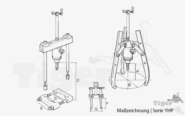 Hydraulische Abziehvorrichtung - Hydraulik-Abzieher Komplettsatz Set mit Koffer
