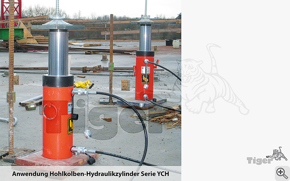 Yale Hohlkolben-Hydraulikzylinder mit hydraulischem Kolbenrückzug, doppeltwirkend
