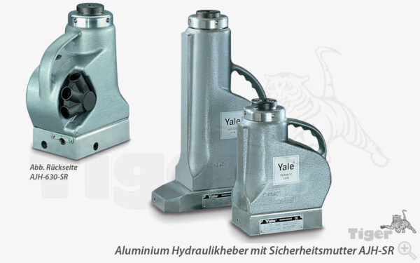 Yale Hydraulikheber mit Aluminiumgehäuse, Stahldruckstück und Sicherungsmutter
