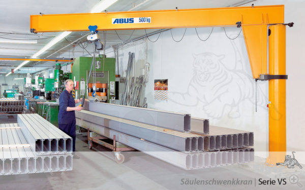 ABUS Säulenschwenkkran VS mit Hebezeuge Elektrokettenzug GM und Handfahrwerk HFW