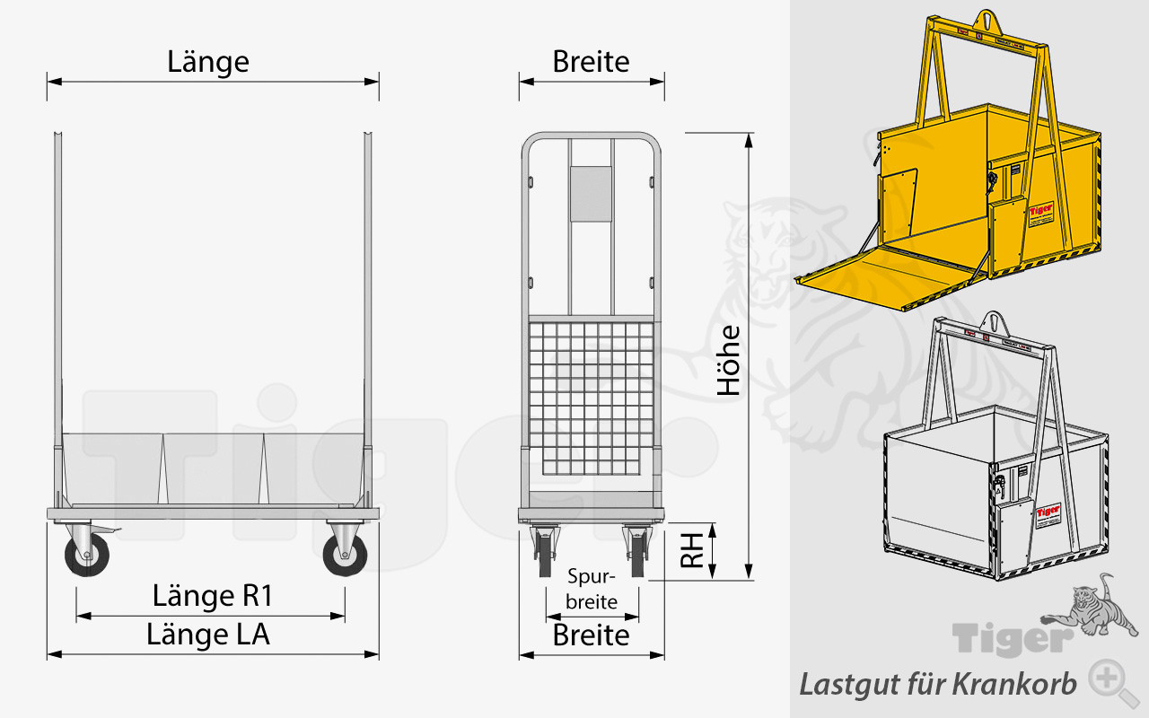Tiger Sonderbau - Krankörbe für den Materialtransport | Sonder-Lastaufnahmemittel für den Kranbetrieb