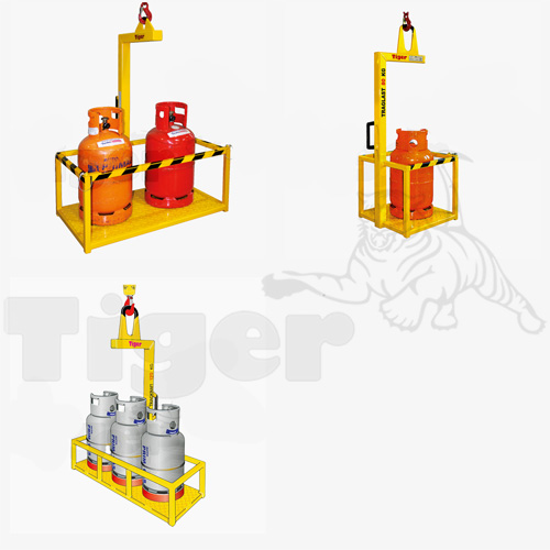 Tiger Gasflaschenheber zum Transport von Stahlflaschen mit dem Kran
