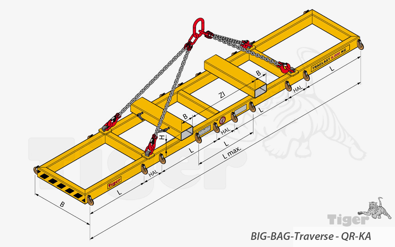 Tiger Big-Bag-Traverse | 1-4 BigBag-Säcke mit Kran und Stapler heben