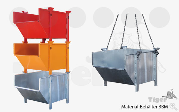 Material-Behälter für die Lagerung von Kleinteilen, kranbar