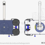 Vakuum-Hebegerät mit Doppelpumpe und TÜV | 4-Kopf-Saugheber für Krane