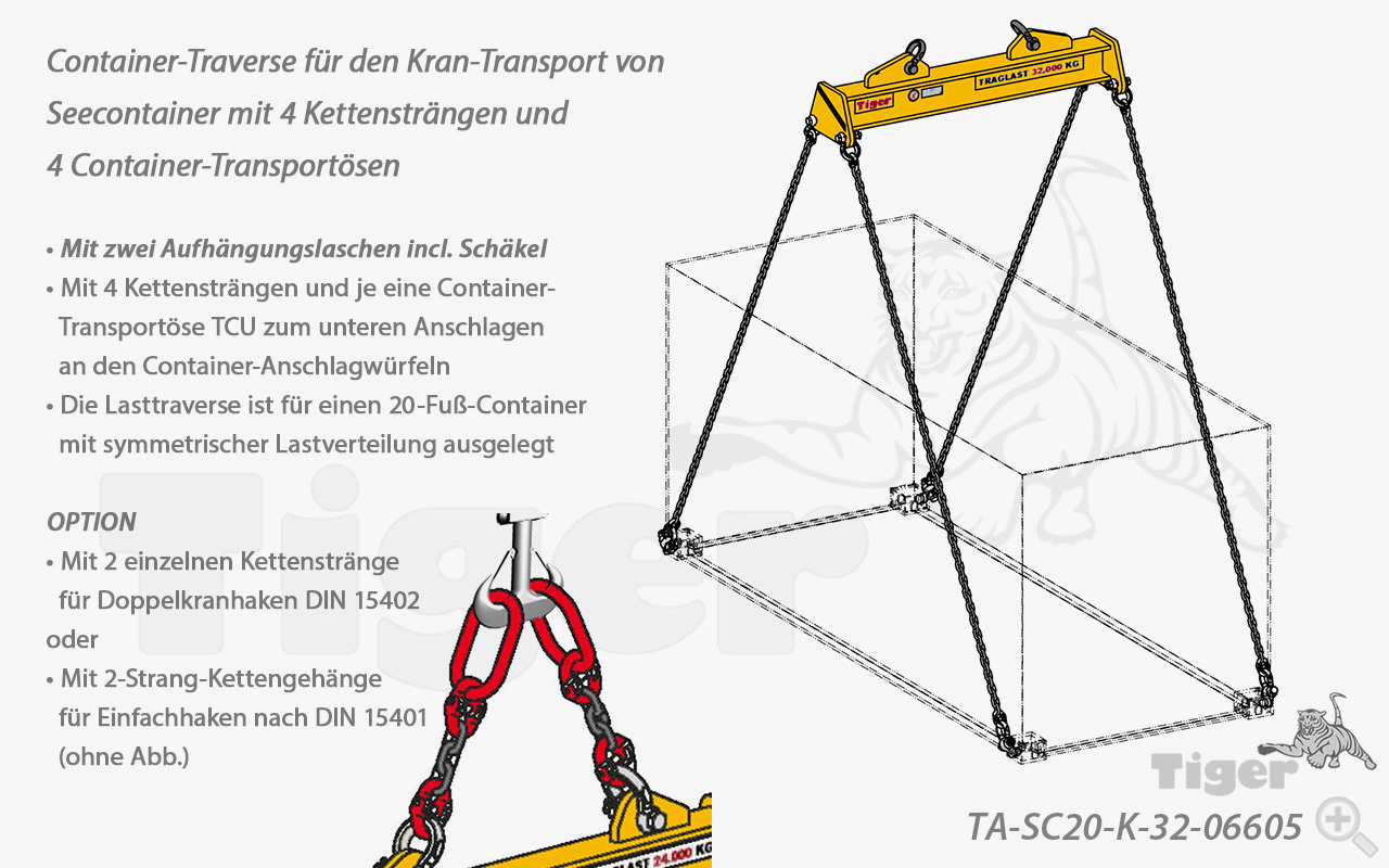 Tiger Sonder-Containertraversen | Sonder-Lasttraversen für den Kran - Sonder-Krantraversen