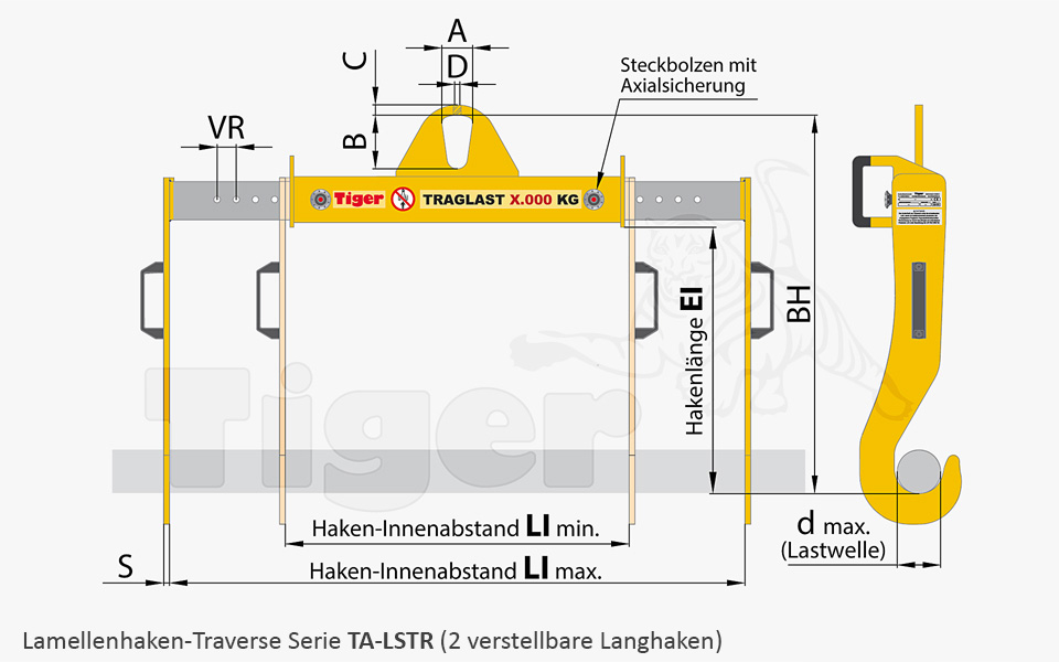 Tiger Sonder-Lamellenhaken-Traversen | Sonder-Langhakentraversen für den Kranbetrieb