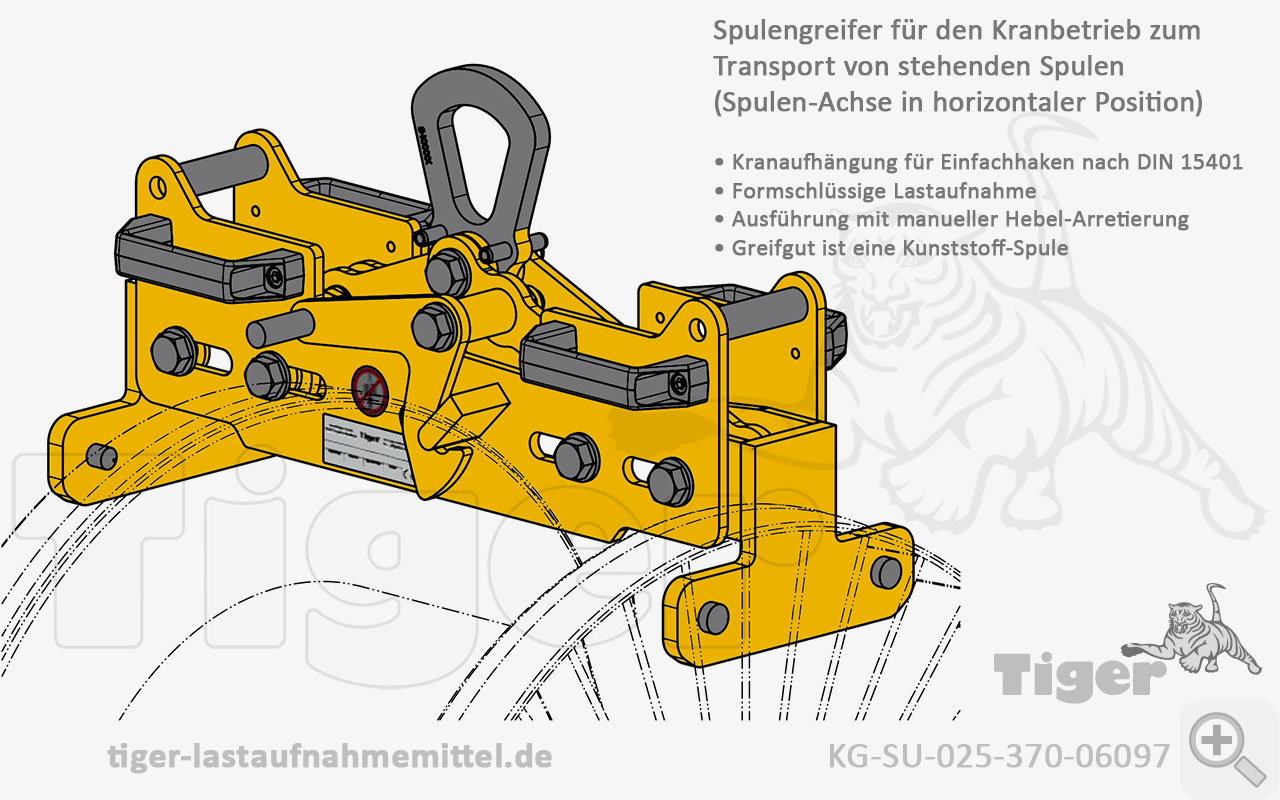 Tiger Sonder-Spulengreifer und Spulen-Wendegreifer | Sonder-Hebegreifer für den Einsatz am Kran