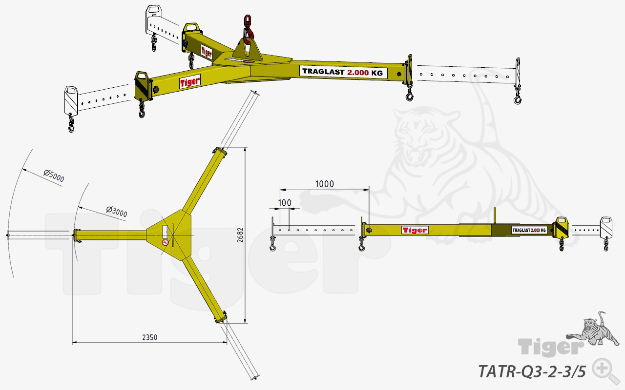 Tiger Sterntraversen - 3-Arm-Traversen für den Kran - Sternförmige Krantraversen direkt vom Hersteller