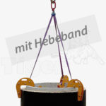 Schachtzangengehänge mit Hebeband f. Schachtringe und Konen DIN 4034-2