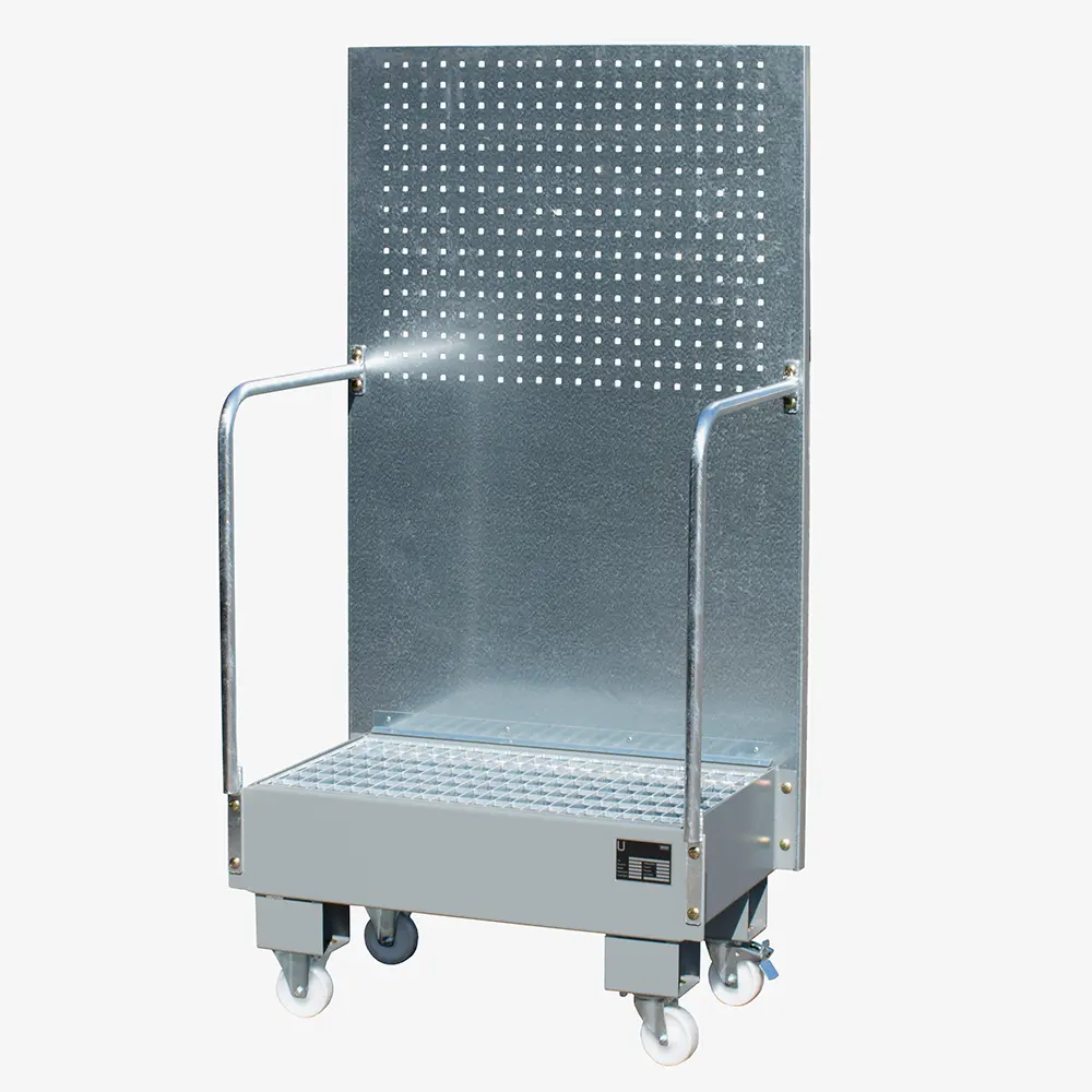 Produktbild von tigerhebezeuge fahrbare auffangwanne mit lochplattenwand grau lackiert typ LPW 60 2 GRAU 01 x