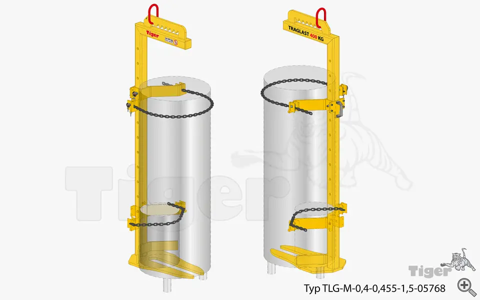 Produktbild von Tiger Sonder-Krangabel mit an die Last angepassten Aufnahmen und Sicherungsketten Serie Sonder-TLG-M+K tiger-kranladegabel-lastaufnahmemittel-16