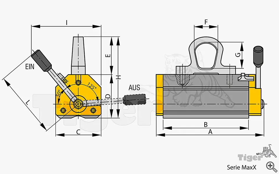 Zum Vergrößern anklicken 2. Produktbild zu permanent lasthebemagnet maxx symbol 3