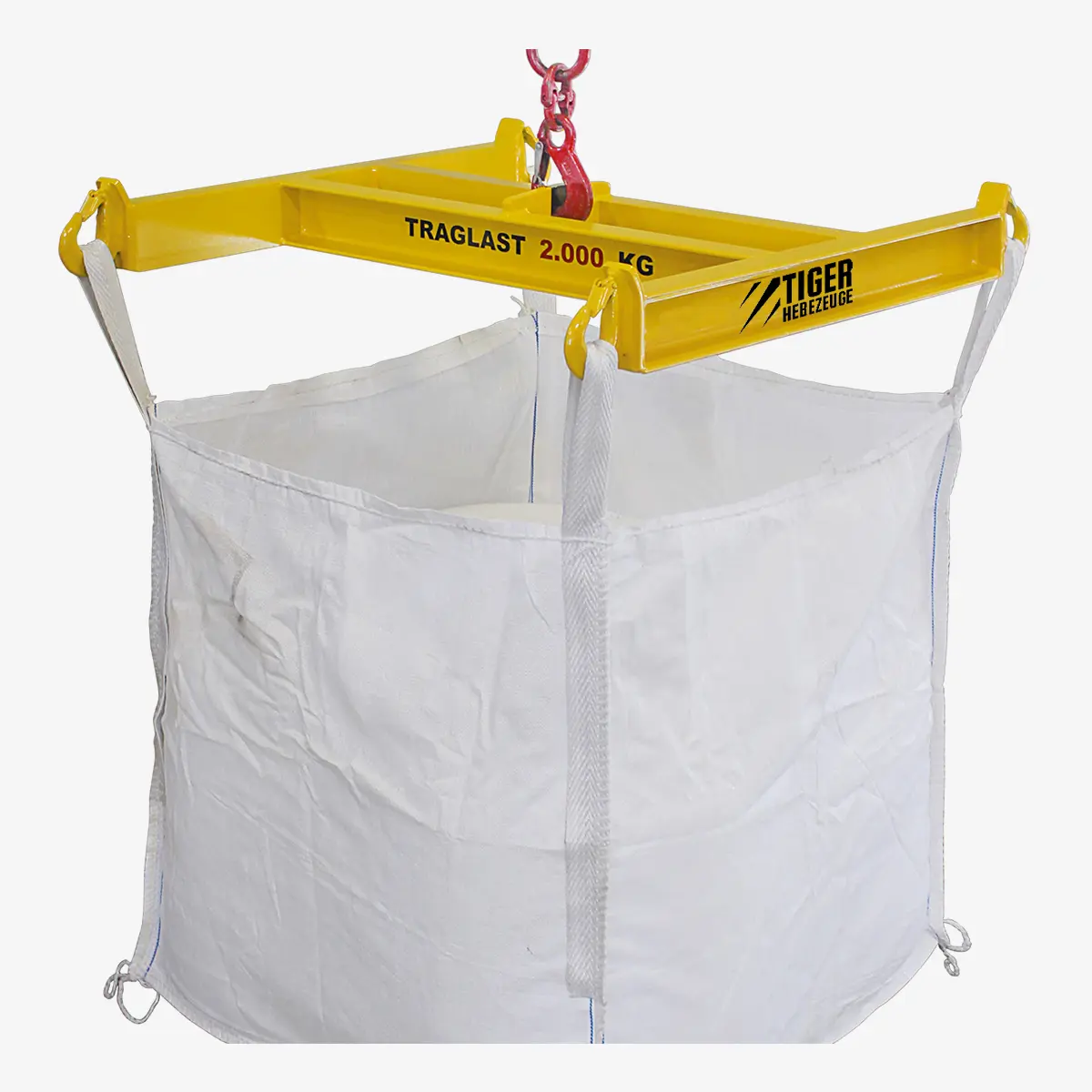 Produktbild von Tiger Big-Bag-Traversen in Niedrigbauweise - BigBag am Kran heben und leeren tiger-bigbag-traverse-serie-BBQ-krantraverse-fuer-big-bags-containersaecke