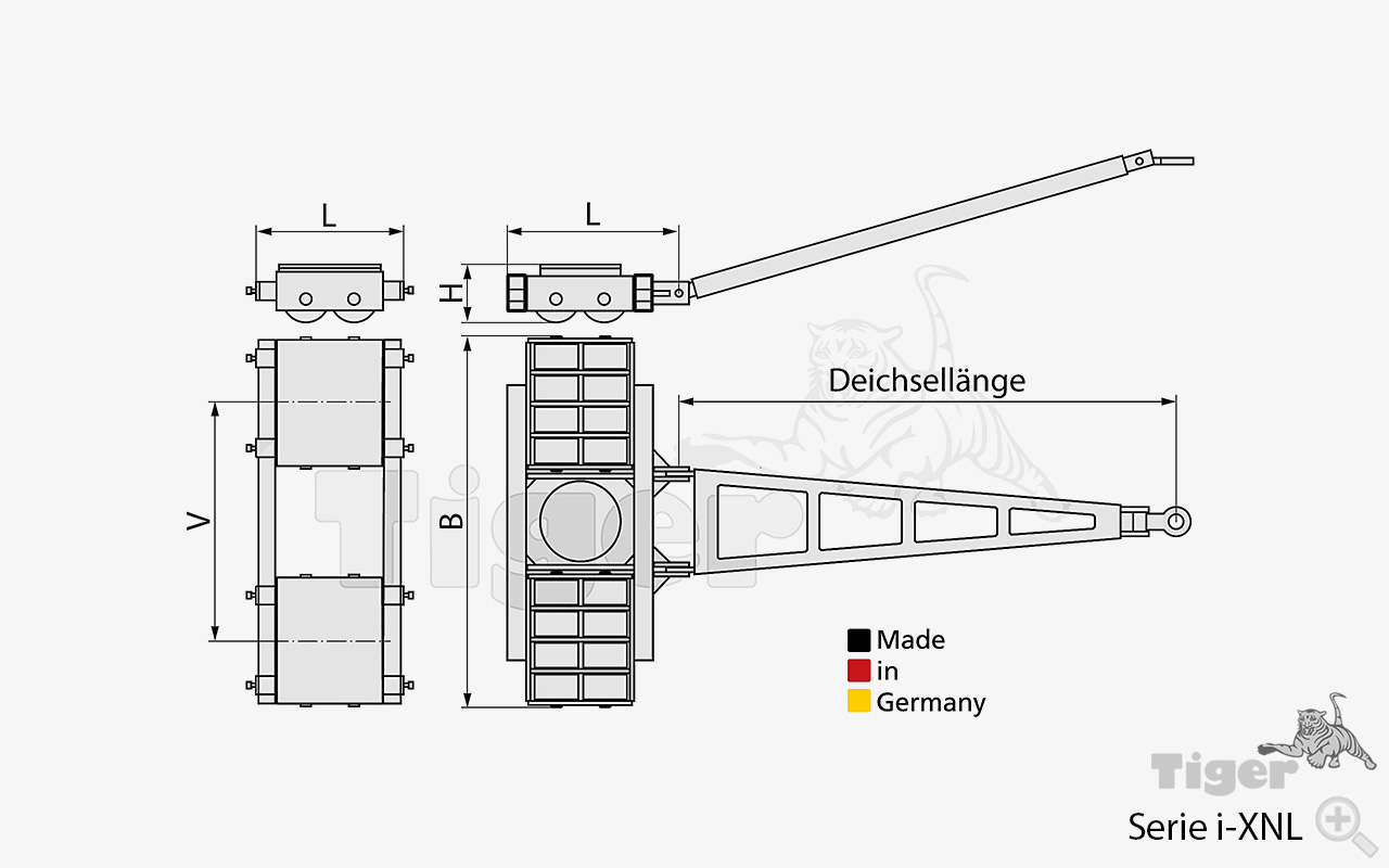 Zum Vergrößern anklicken Technisches Bild für transportfahrwerke-i-xnl-zeichnung