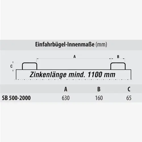 Zum Vergrößern anklicken Technisches Bild für tigerhebezeuge-klappbodenbehaelter-fuer-stapler-und-kran-serie-SB-einfahrbuegel-abmessungen