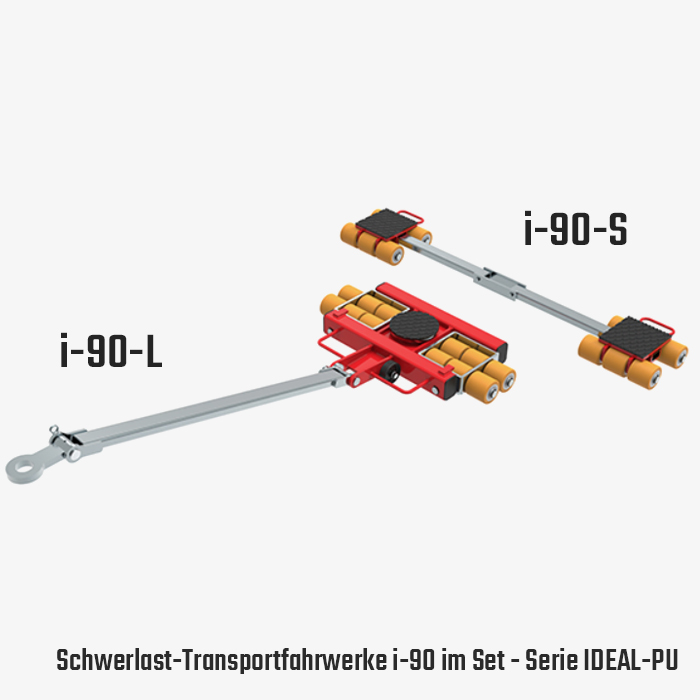 2. Produktbild zu tigerhebzeuge schwerlastfahrwerk schwerlast transportfahrwerk mit pu rollen set I 90 S+L
