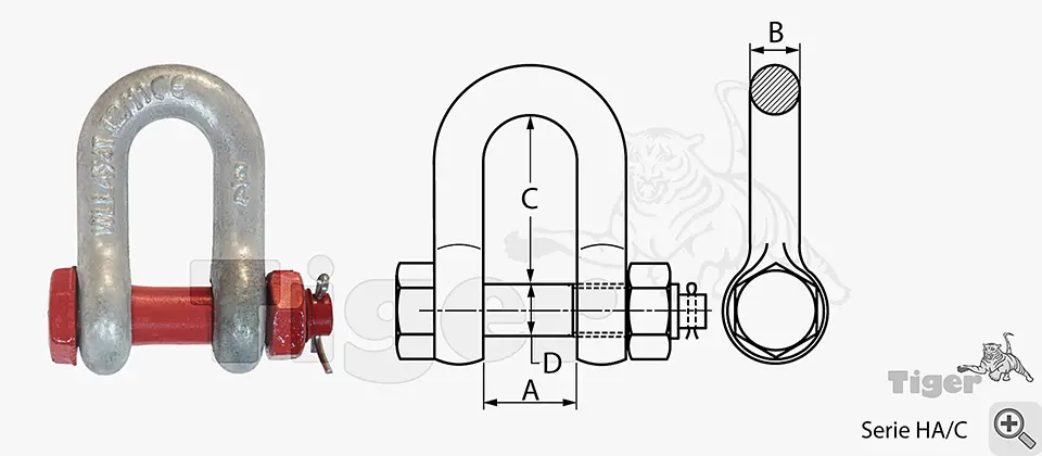 Zum Vergrößern anklicken Technisches Bild für anschlagmittel-hochfeste-schaekel-ha-c
