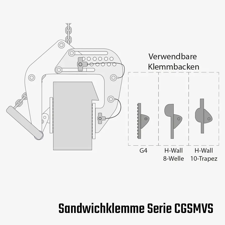 Technisches Bild für tigerhebezeuge-sandwichklemme-automatik-hebeklemme-fuer-sandwichpaneele-serie-CGSMVS-schmema-mit-weiteren-klemmbacken