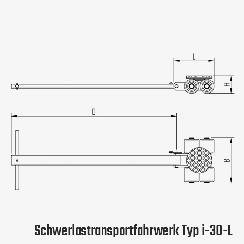 Technisches Bild für tigerhebzeuge-schwerlastfahrwerk-schwerlast-transportfahrwerk-mit-pu-rollen-typ-I-30-L-zeichnung