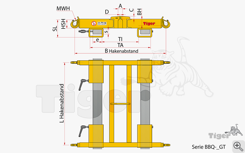 Zum Vergrößern anklicken Technisches Bild für kran-stapler-lasttraverse-big-bag-bbq-gt-zeichnung-2