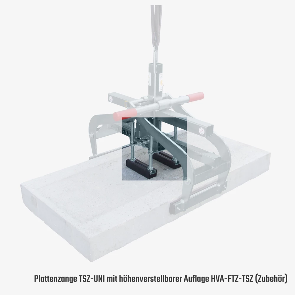 tigerhebezeuge-steinzange-betonelemente-plattenzange-versetzzange-typ-TSZ-UNI-hoehenverstellbarer-auflage-HVA-FTZ-TSZ-als-zubehoer
