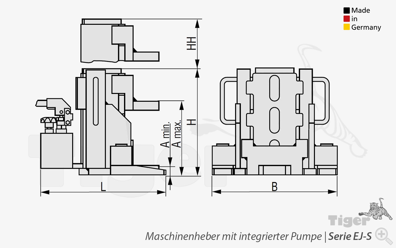 Technisches Bild für maschinenheber-eco-jack-ej-s-zeichnung