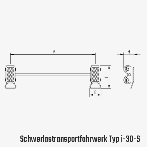 Technisches Bild für tigerhebzeuge-schwerlastfahrwerk-schwerlast-transportfahrwerk-mit-pu-rollen-typ-I-30-S-zeichnung