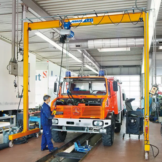 4. Produktbild zu tigerhebezeuge-abus-stahl-portalkran-mit-elektrokettenzug-und-elektro-fahrwerk-bockkran-serie-LPK-EKZ-EFW