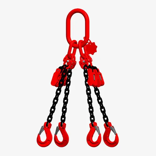 Produktbild von 4-Strang-Kettengehänge GK8 Lasthaken, kürzbar - Anschlagkette mit 4 Gabellasthaken und Verkürzer tigerhebezeuge-anschlagketten-serie-hk-140-v-verkuerzbares-4-strang-kettengehaenge