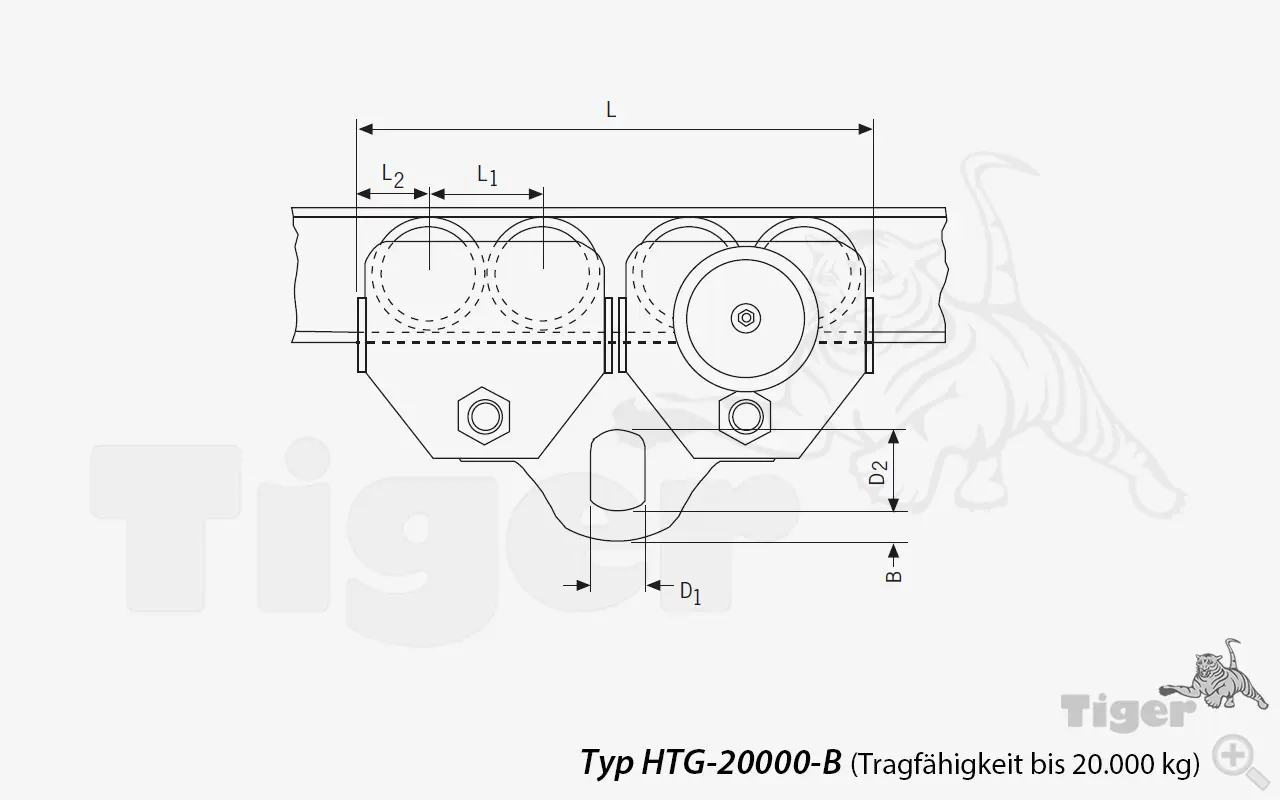 3. Produktbild zu rollfahrwerk htg 20000 b 3. Produktbild zu rollfahrwerk htg 20000 b