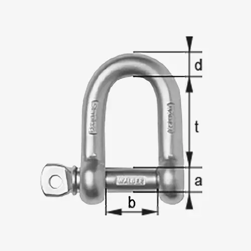 Technisches Bild von Hochfeste Niro-Schäkel mit Schraubbolzen aus cromox Edelstahl rostfrei in GK6 Technisches Bild für tigerhebezeuge-edelstahl-schaekel-mit-schraubbolzen-gerade-form-serie-CSA-zeichnung
