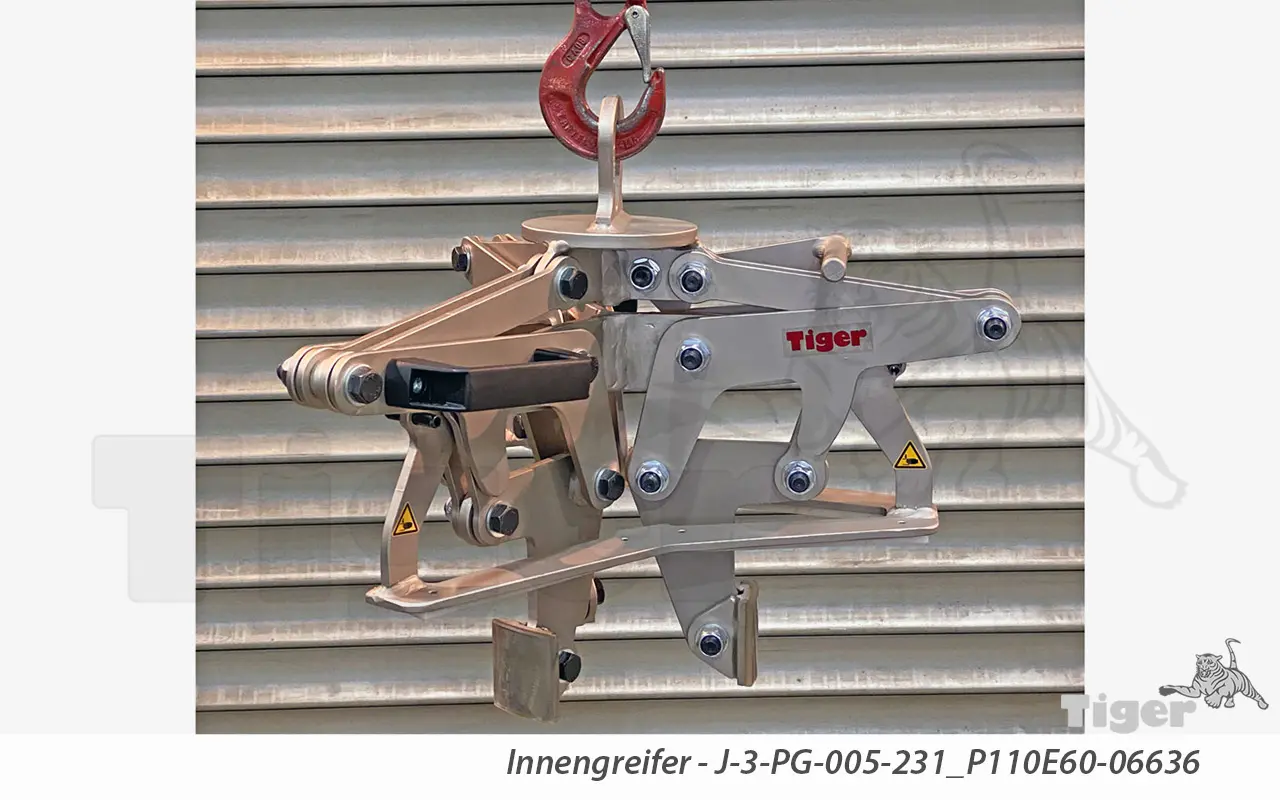 Produktbild von Tiger Sonder-3-Arm-Innengreifer zum Transport von Hohlkörpern, vernickelt Serie Sonder-J-3-PG-005-VERN tiger-innengreifer-j-3-pg-005-231-e110p60-06636