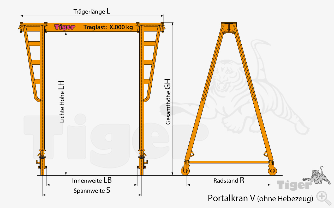 Technisches Bild für portalkran-v-masszeichnung
