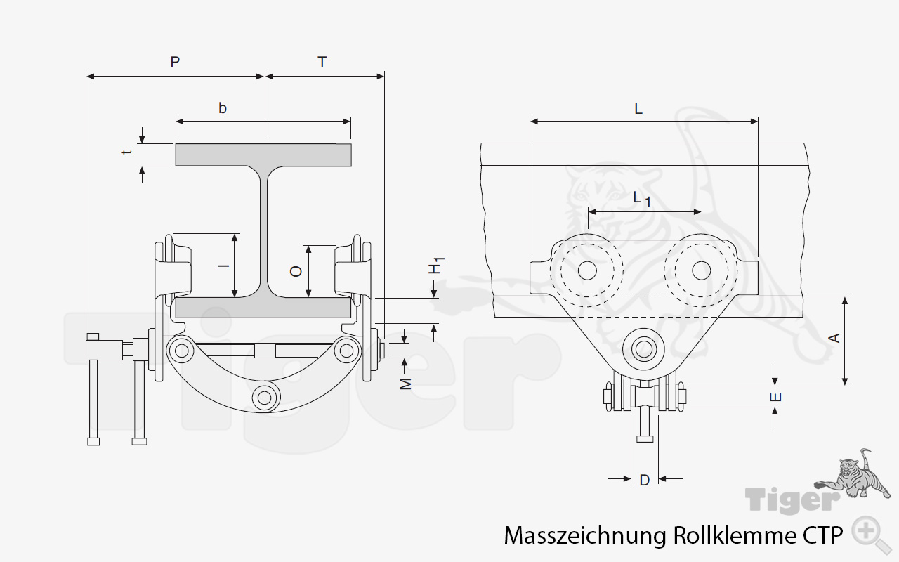 Technisches Bild für rollklemme-ctp-masszeichnung