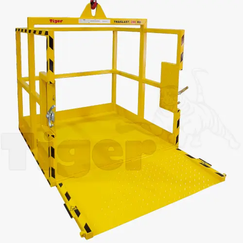 Produktbild von Krankorb - Tiger Materialkorb als Rahmenkonstruktion mit Klapp-Rampe Serie TG tiger-krankorb-tg-materialtransport-kran