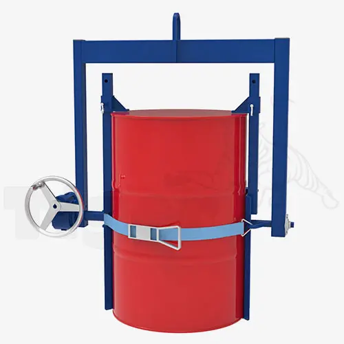 Produktbild von Fasskipper mit Handrad oder Haspelkette - Fässer heben und entleeren Serie FKT-K tigerhebezeuge-fasskipper-fuer-kran-serie-FKT-K