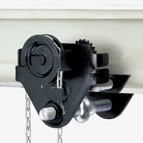 Produktbild von YALE Haspel-Rollfahrwerk zum Verfahren von Lasten an INP, IPE und IPB Trägerprofilen tigerhebezeuge-haspelkatze-rollfahrwerke-serie-HTG