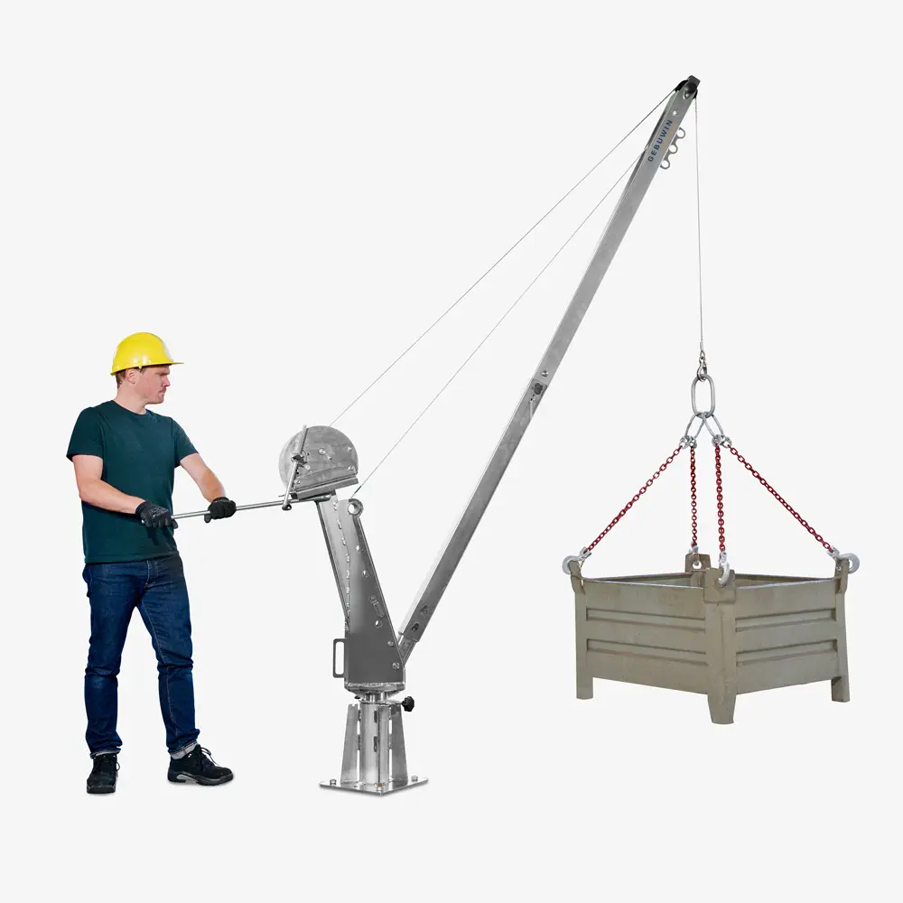 Drehkran Davit – modularer 360° Outdoor-Schwenkkran mit Seilwinde