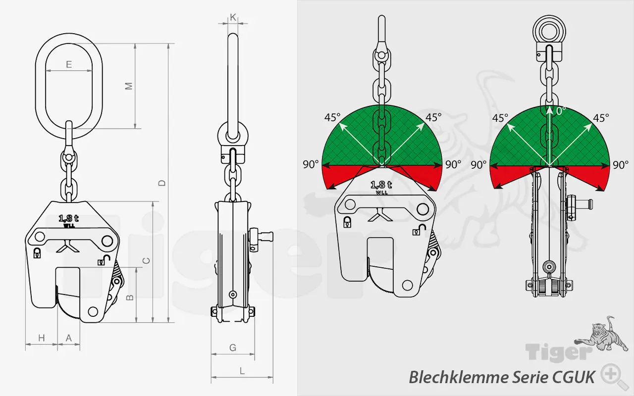 Zum Vergrößern anklicken Technisches Bild für blechklemme-cguk-zeichnung
