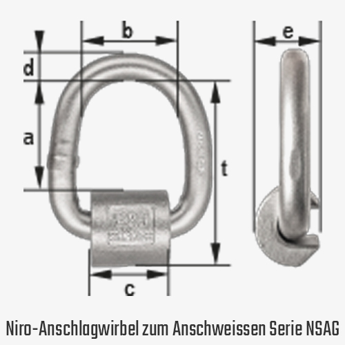 Zum Vergrößern anklicken Technisches Bild für tigerhebezeuge-anschlagmittel-anschweiss-lastbock-aus-edelstahl-serie-NSAG-zeichnung