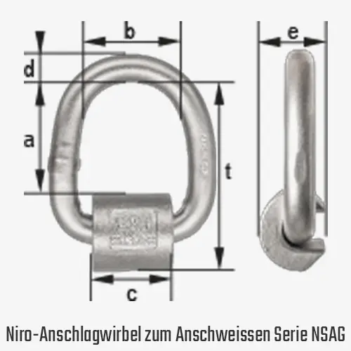 Zum Vergrößern anklicken Technisches Bild für tigerhebezeuge-anschlagmittel-anschweiss-lastbock-aus-edelstahl-serie-NSAG-zeichnung