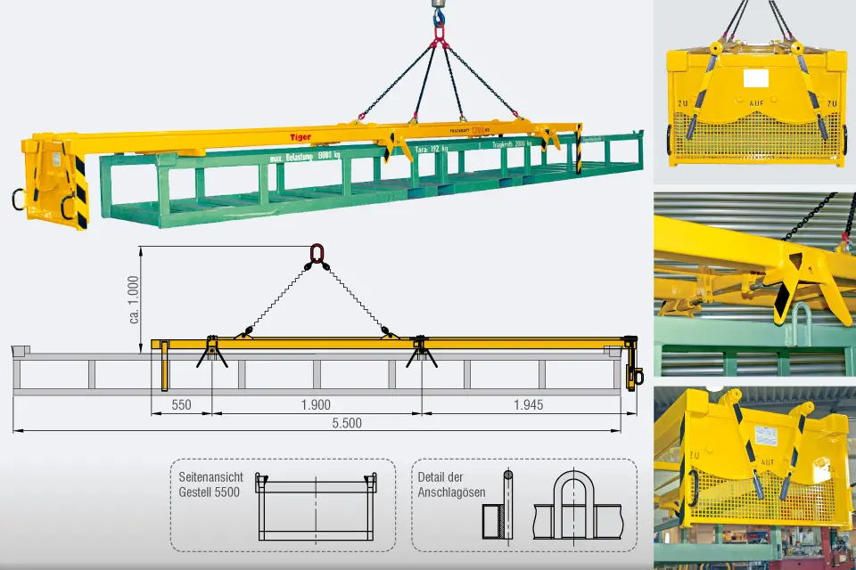 Produktbild von Tiger Sonder-Kassetten-Traverse für Langgut-Gestelle Serie Sonder-TA-Q-KA-4VD tiger-ta-q-ka-4vd-1-7-1-9x0-77-960