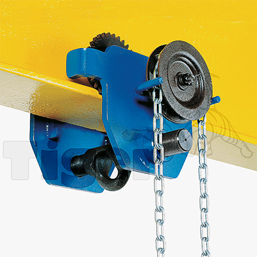 Produktbild von Haspelkatzen corso® mit verzinkter Handkette zum Anschlagen und Verfahren von Lasten an Trägerprofilen rollfahrwerk-haspelkatze-hkc